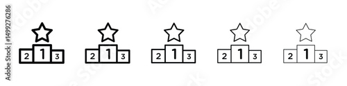 Podium icon or logo illustration outline black style