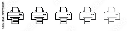 Print button icon or logo illustration outline black style