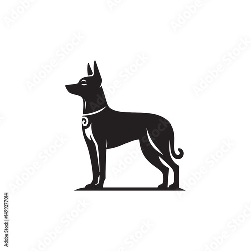 **"Distinctive Xoloitzcuintli Vector Silhouette: Sleek Mexican Hairless Dog Design Featuring Unique Profile, Smooth Coat, and Alert Stance in Clean, Minimalist Style for Crafts and Digital Art"**
