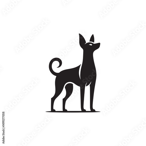 **"Distinctive Xoloitzcuintli Vector Silhouette: Sleek Mexican Hairless Dog Design Featuring Unique Profile, Smooth Coat, and Alert Stance in Clean, Minimalist Style for Crafts and Digital Art"**
