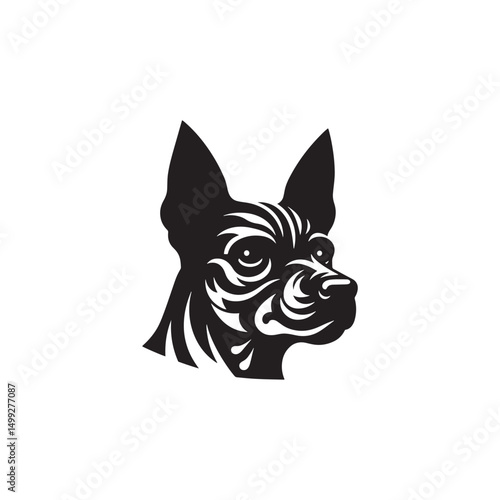 **"Distinctive Xoloitzcuintli Vector Silhouette: Sleek Mexican Hairless Dog Design Featuring Unique Profile, Smooth Coat, and Alert Stance in Clean, Minimalist Style for Crafts and Digital Art"**
