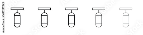 Punching bag icon or logo illustration outline black style