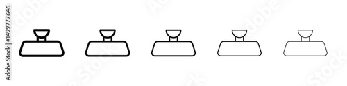 Rear mirror icon or logo illustration outline black style