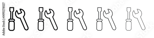 Repair icon or logo illustration outline black style
