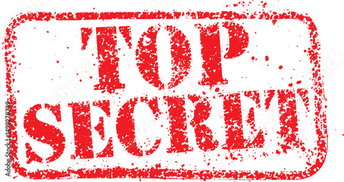 Red Top Secret Stamp Marked on White Document Background