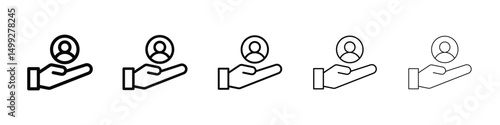 Retention icon or logo illustration outline black style