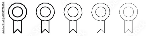 Rosette icon or logo illustration outline black style