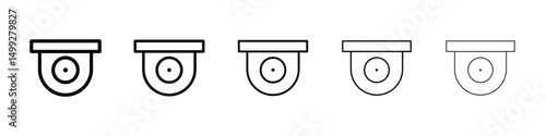 Security camera icon or logo illustration outline black style
