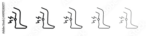 Shin pain icon or logo illustration outline black style
