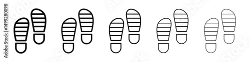 Shoe print icon or logo illustration outline black style