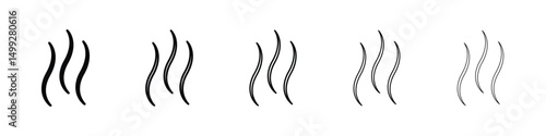 Smoke steam silhouette icon or logo illustration outline black style