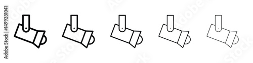 Spotlight icon or logo illustration outline black style