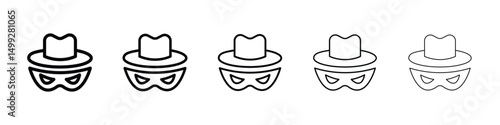 Spy icon or logo illustration outline black style