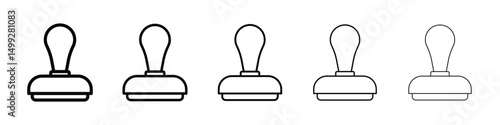 Stamp icon or logo illustration outline black style