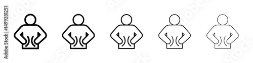 Stomachache icon or logo illustration outline black style