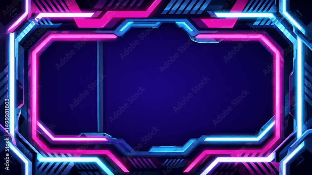 Cyberpunk neon frame animation for streaming overlay Cyberpunk neon frame animation for streaming overlay