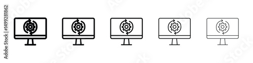 System update icon or logo illustration outline black style