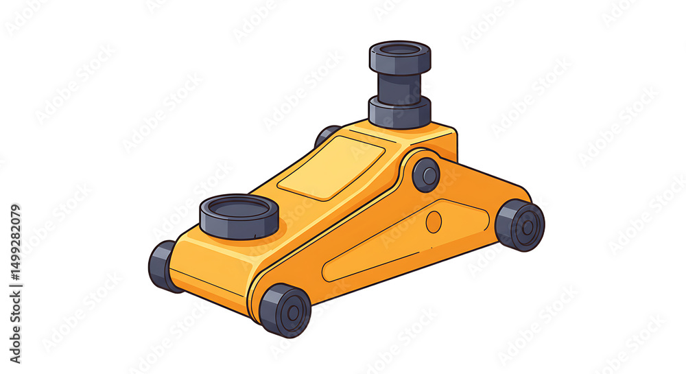 Fototapeta premium Yellow car jack equipment tool for lifting