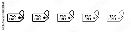Tax free icon or logo illustration outline black style