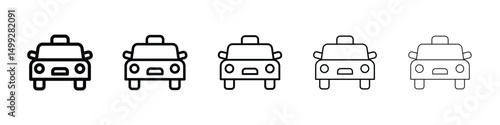 Taxi icon or logo illustration outline black style