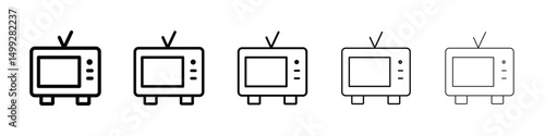 Television icon or logo illustration outline black style