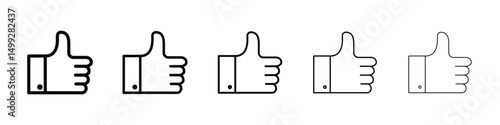 thumbs up icon or logo illustration outline black style