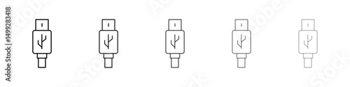 USB icon or logo illustration outline black style