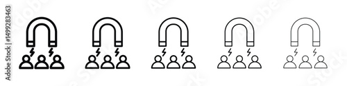 User engagement icon or logo illustration outline black style