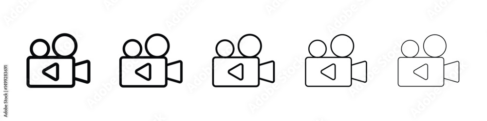 Fototapeta premium Video camera icon or logo illustration outline black style