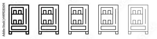 Vending machine icon or logo illustration outline black style
