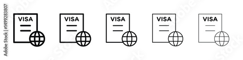 Visa icon or logo illustration outline black style