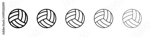 Volley ball icon or logo illustration outline black style