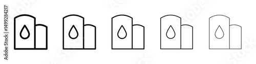 Water tank icon or logo illustration outline black style