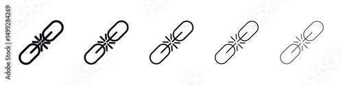 Weakness icon or logo illustration outline black style