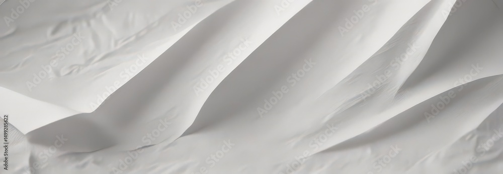 Obraz premium Deep textured white paper with visible fibers and soft folds , rough, light