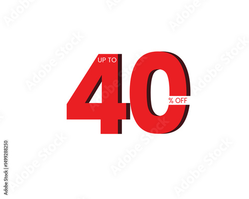 3d 40% Percent OFF Vector Illustration, , Save offer, off sale banner isolated, Offer Banner Design, Discount banner, Special Offer poster design, price tag 