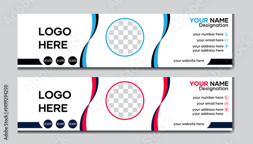 Professional modern digital email signature design template layout