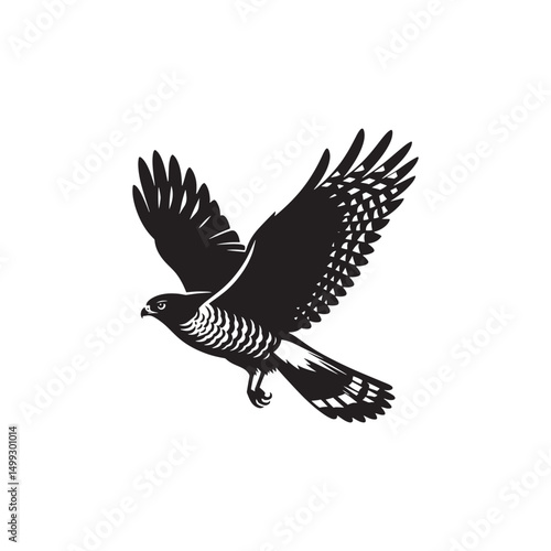 **"Swift Cooper’s Hawk Vector Silhouette: Fierce Raptor Design Featuring Sharp Talons, Streamlined Body, and Intense Gaze in Clean, Minimalist Style for Crafts and Digital Art"**
