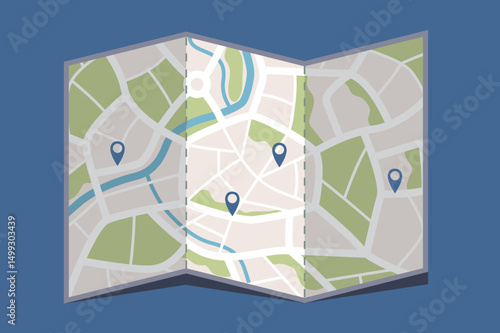 road trip adventure travel concept with street map vector illustration