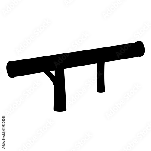 Silhouette of a training balance beam, or an abstract architectural element