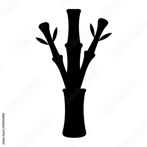 Elegant silhouette of bamboo branches, a symbol of growth and resilience
