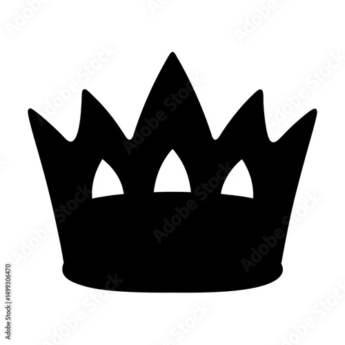 Bold Silhouette of a Royal Crown Symbol of Power and Authority