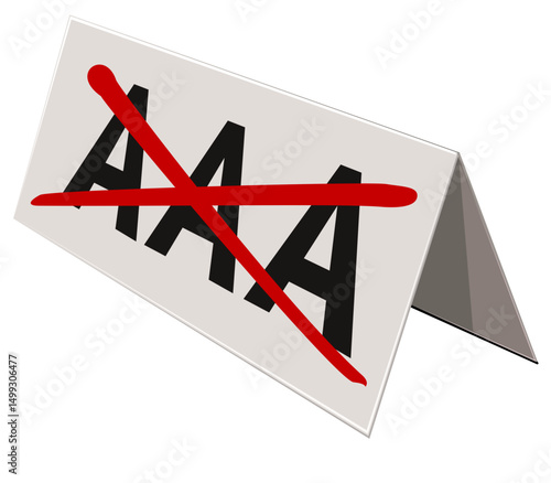AAA rating sign crossed out (cut out)