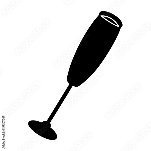 Stylized black silhouette of a hand blender on a clean white background