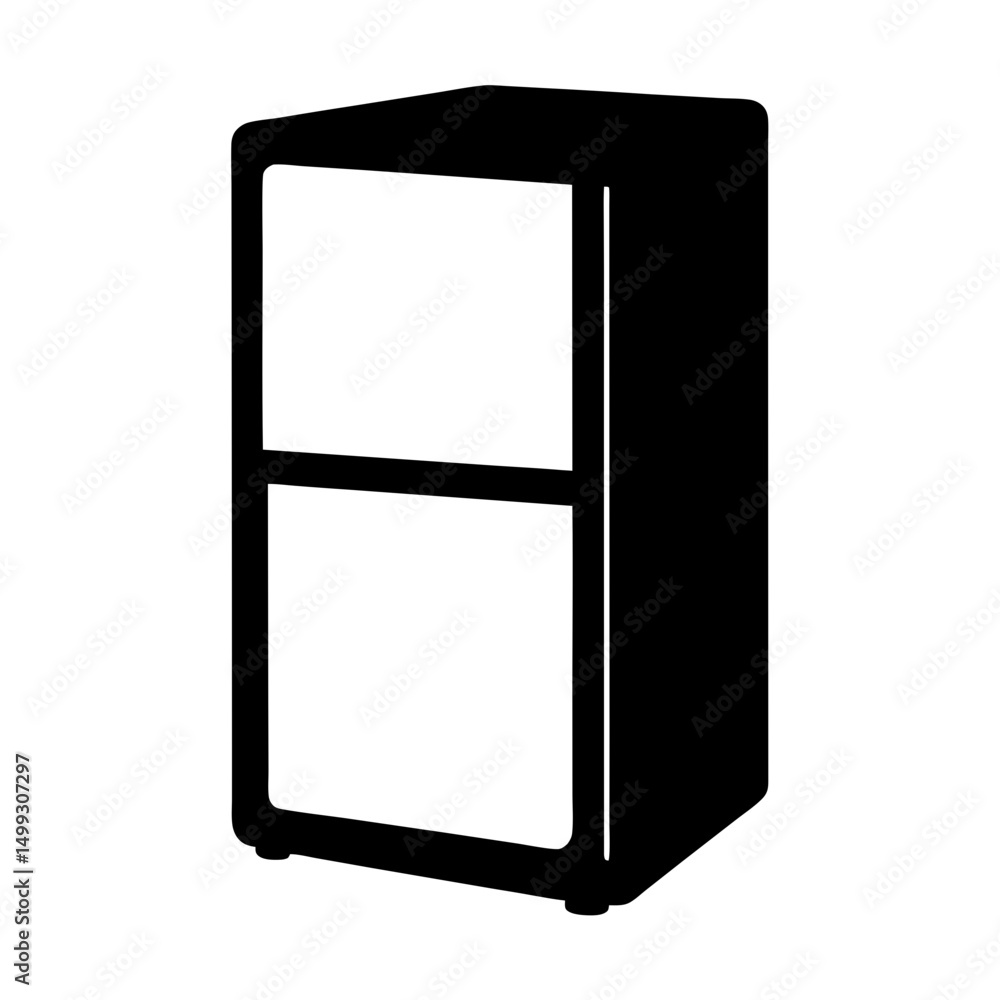 Simple Black and White Two Drawer Cabinet Side Table Icon Graphic Simple Black and White Two Drawer Cabinet Side Table Icon Graphic