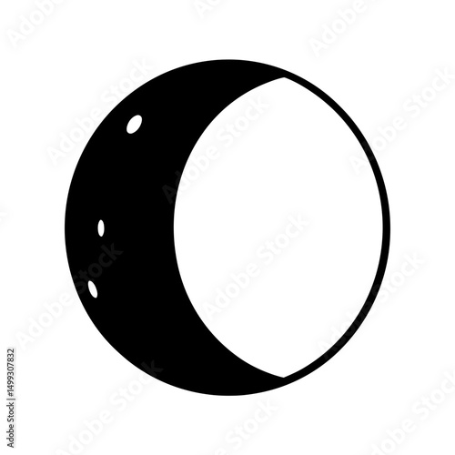 Illustration of waning gibbous moon phase with simple dots indicating texture