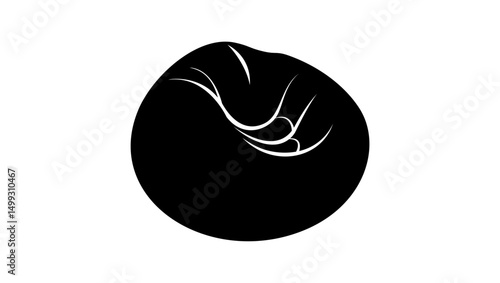 bean bag chair, black isolated silhouette