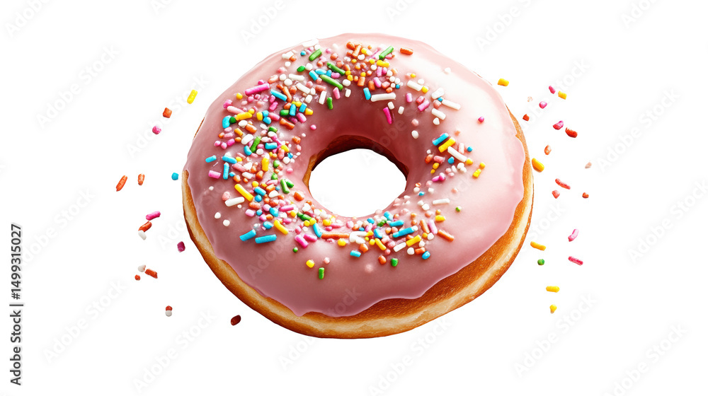 Pink Frosted Doughnut with Sprinkles Pink Frosted Doughnut with Sprinkles