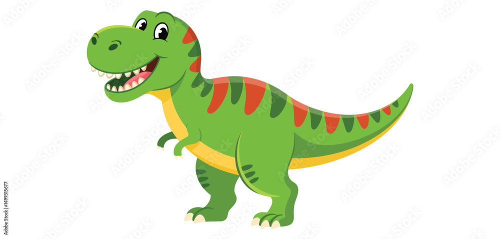 Happy Cartoon T Rex Dinosaur Illustration for Kids Happy Cartoon T Rex Dinosaur Illustration for Kids