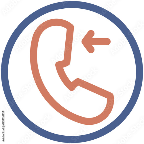Incoming Call Outline Color Icon